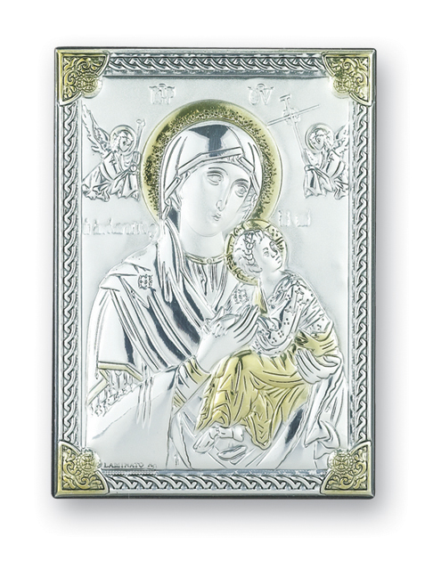 2 3/4-inch by 2-inch Sterling Silver Our Lady of Perpetual Help Plaque