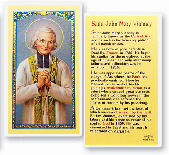 25-Pack - St. John Mary Vianney Biography Holy Card