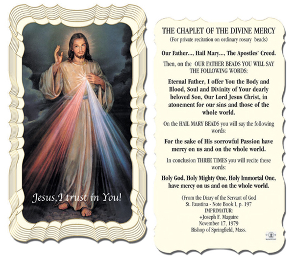 50-Pack - Chaplet Of The Divine Mercy Holycard