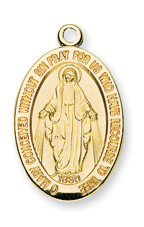 Gold over Sterling Silver Miraculous Medal