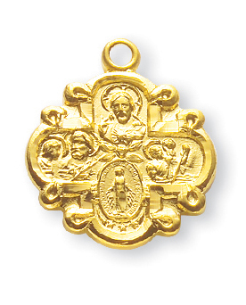 Gold Over Sterling Silver 4-Way Medal