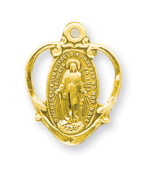 3/4-inch Gold Over Sterling Silver Miraculous Medal