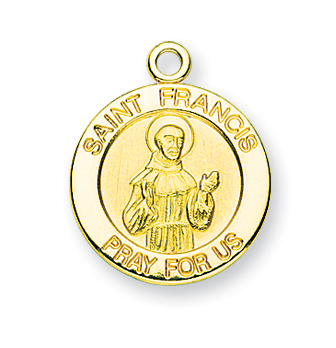 Gold Over Sterling Silver St. Francis Medal