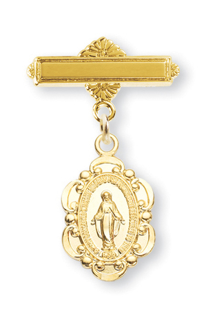 Gold over Sterling Baby Miraculous Pin