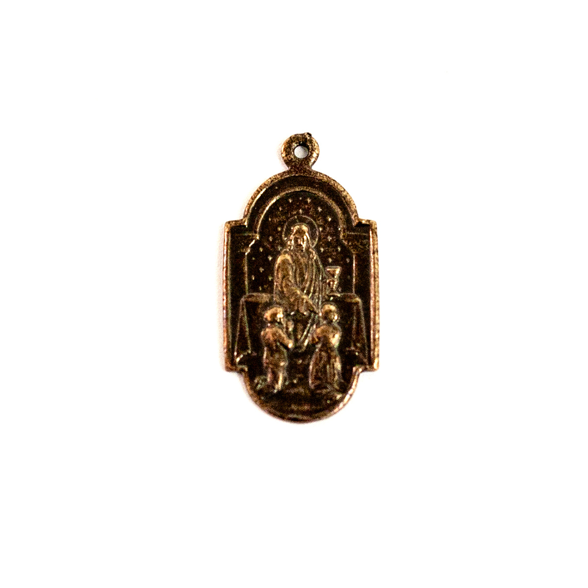 Vintage Bronze Christ First Communion Medal - Medium
