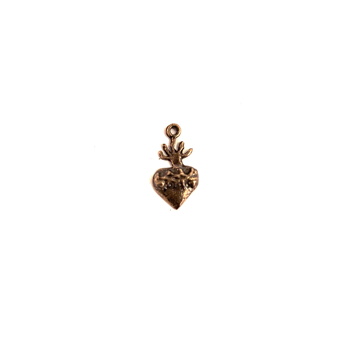 Vintage Bronze Small Sacred Heart Pendant