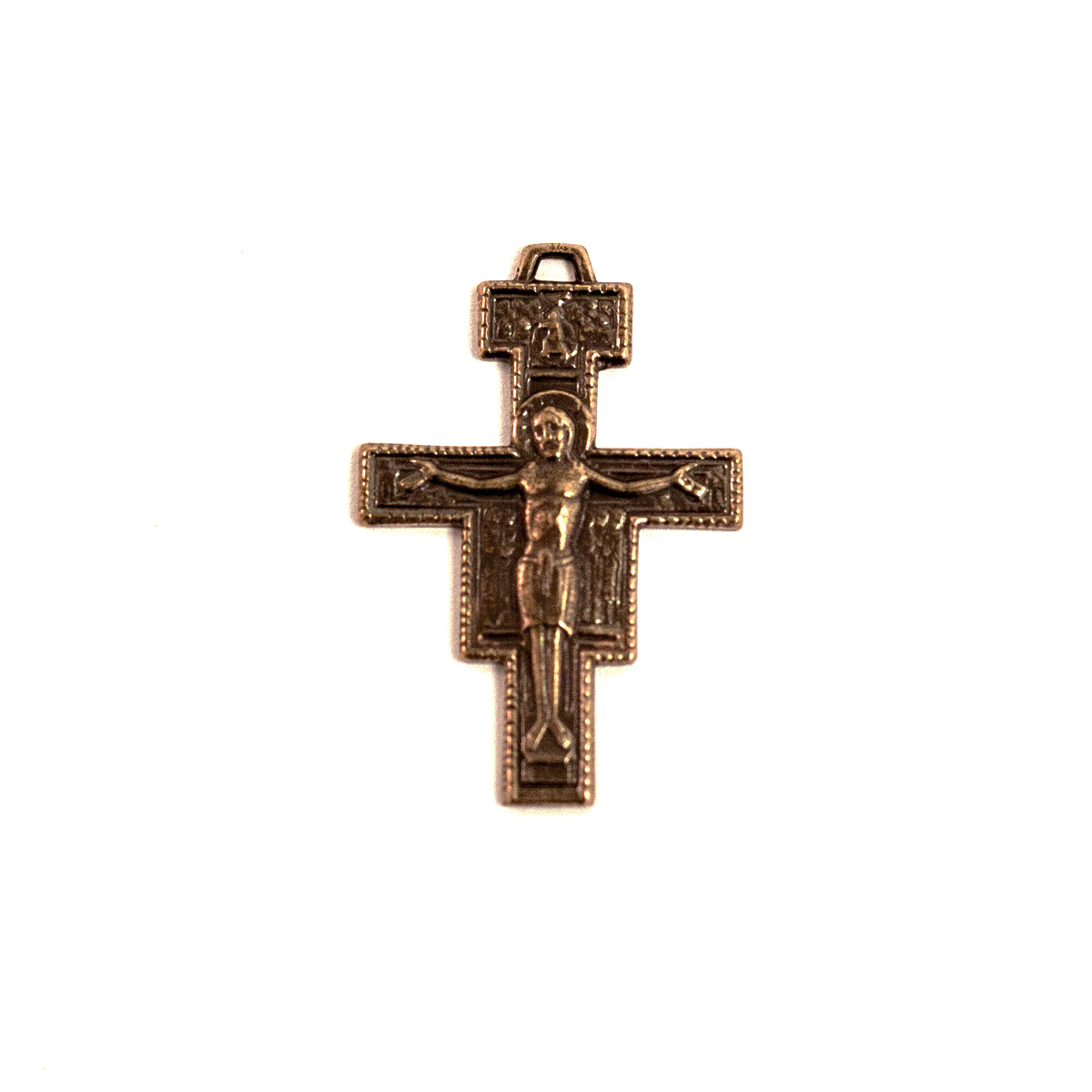 Vintage Bronze San Damiano Cross with Assisi Prayer - Small