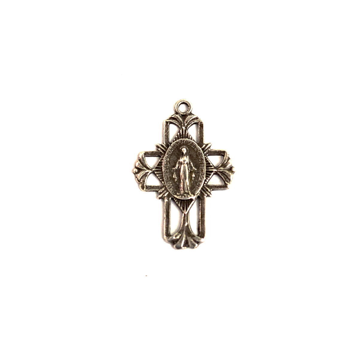 Vintage Sterling Silver Miraculous Medal Cross