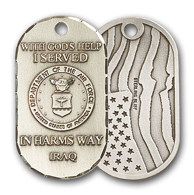 Sterling Silver Air Force Iraq Pendant