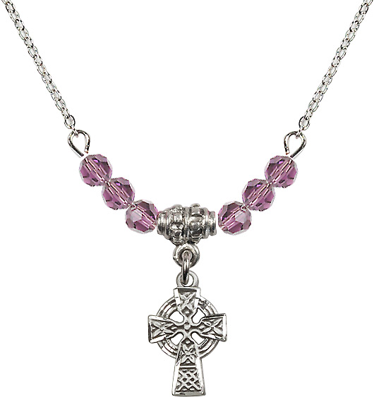 18-Inch Necklace with 4mm Light Amethyst Beads