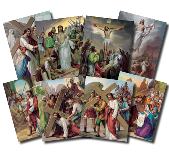 Station Of The Cross Poster Set 8" X 10"