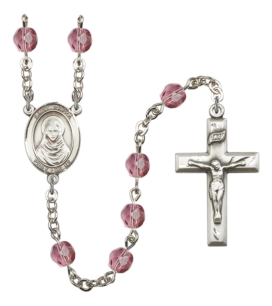 Saint Rafka Engravable Rosary with Amethyst Beads