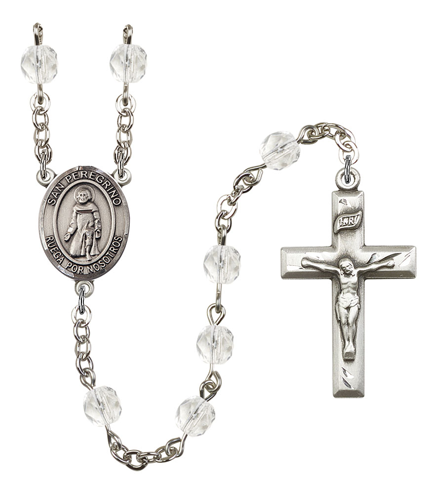 Josemaria Escriva medal. The Crucifix measures 5/8 x 1/4 Silver Plate Rosary Bracelet features 6mm Ruby Fire Polished beads The charm features a St 