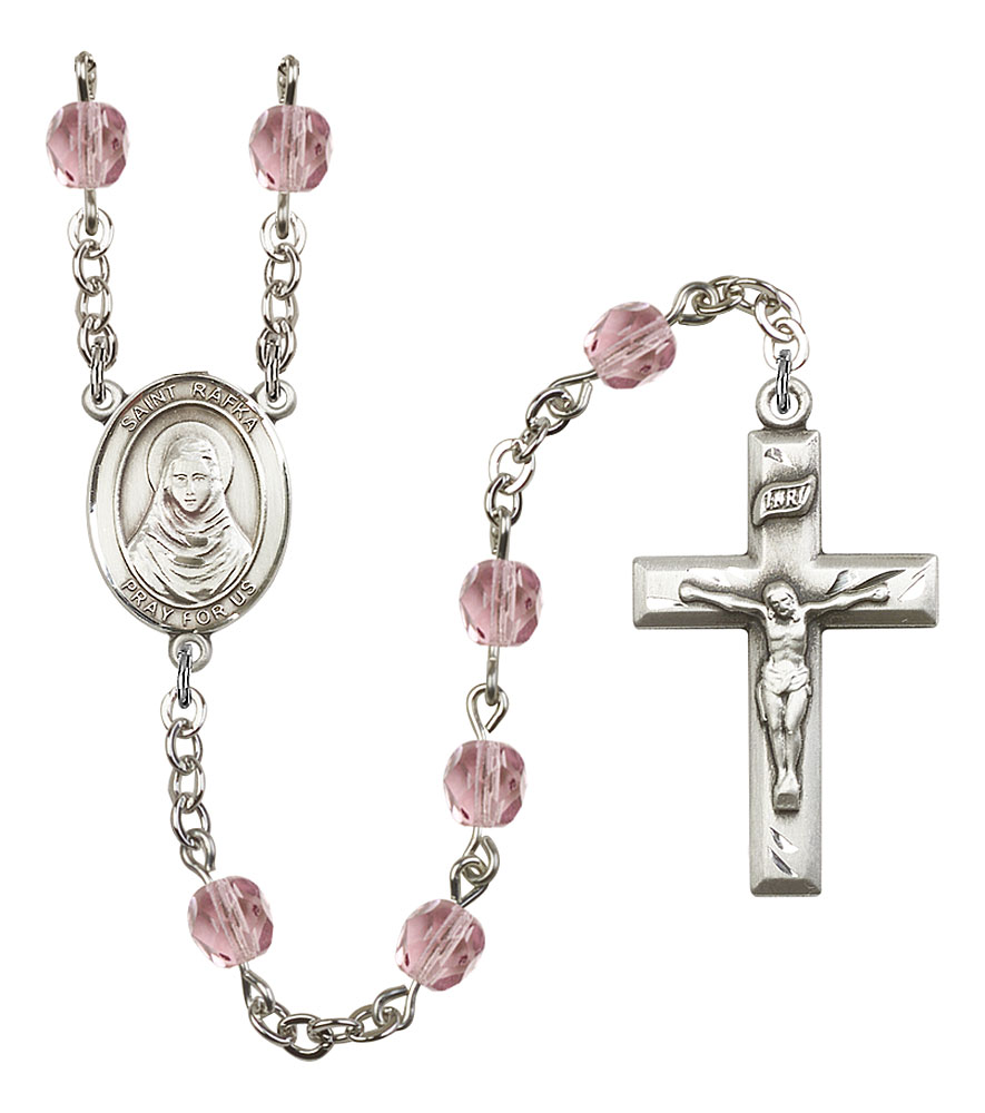 Saint Rafka Engravable Rosary with Light Amethyst Beads