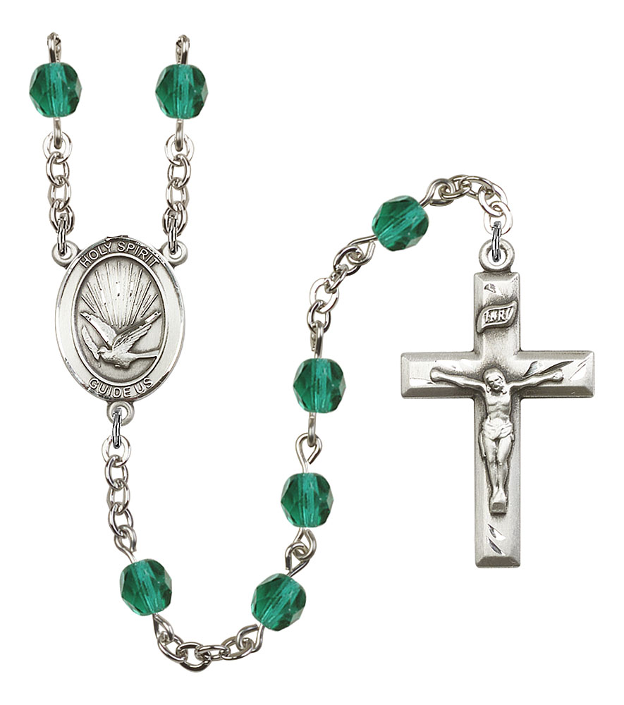 Holy Spirit Engravable Rosary with Zircon Beads