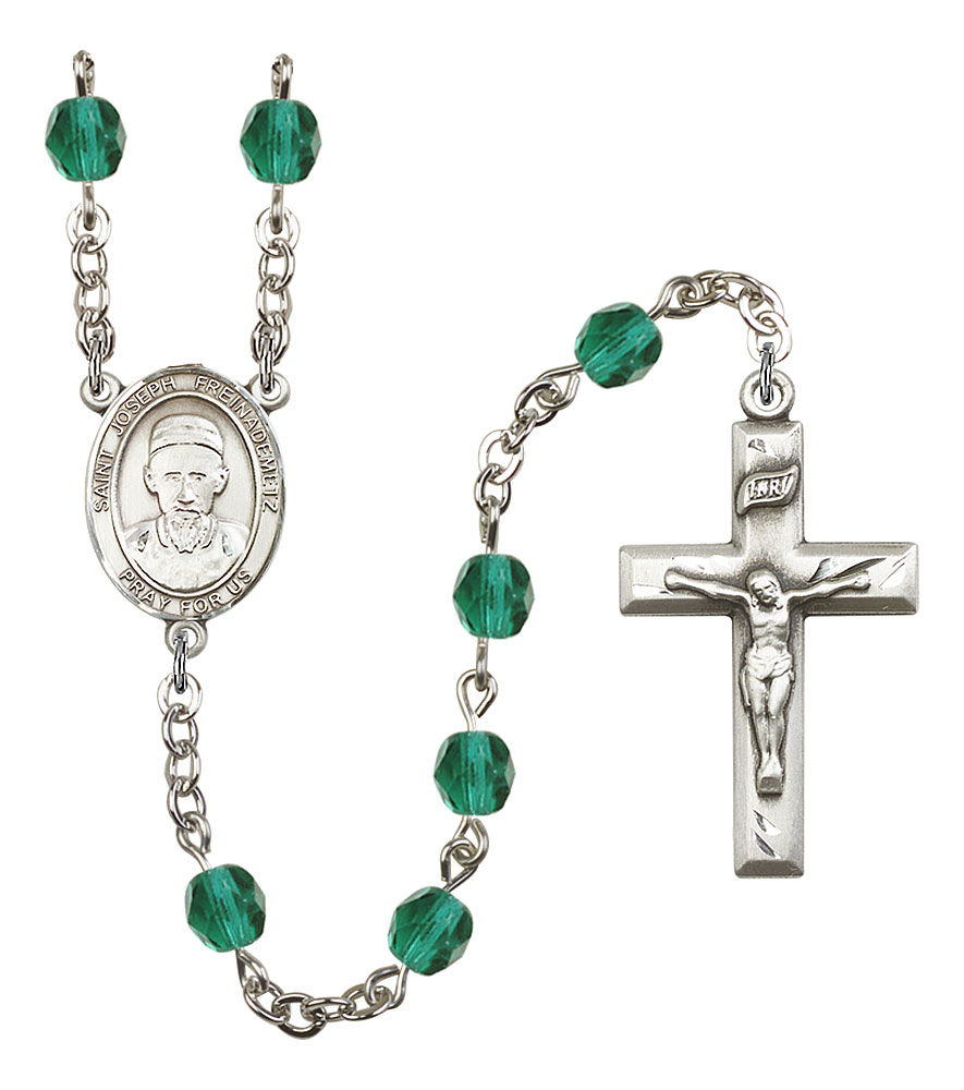 Saint Joseph Freinademetz Engravable Rosary with Zircon Beads