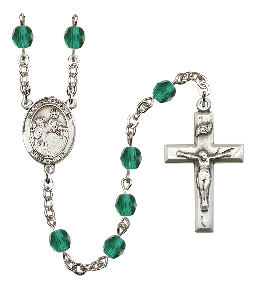 Saint Nimatullah Engravable Rosary with Zircon Beads