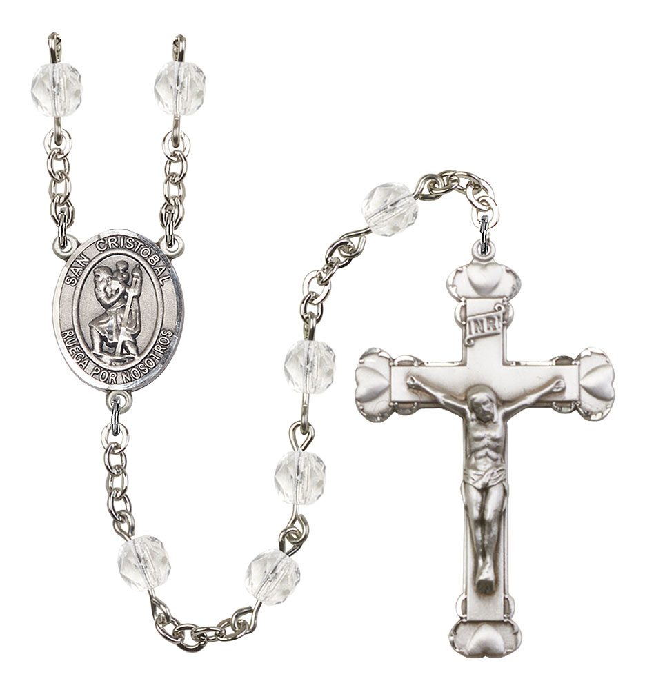 San Cristobal Engravable Rosary with Crystal Beads