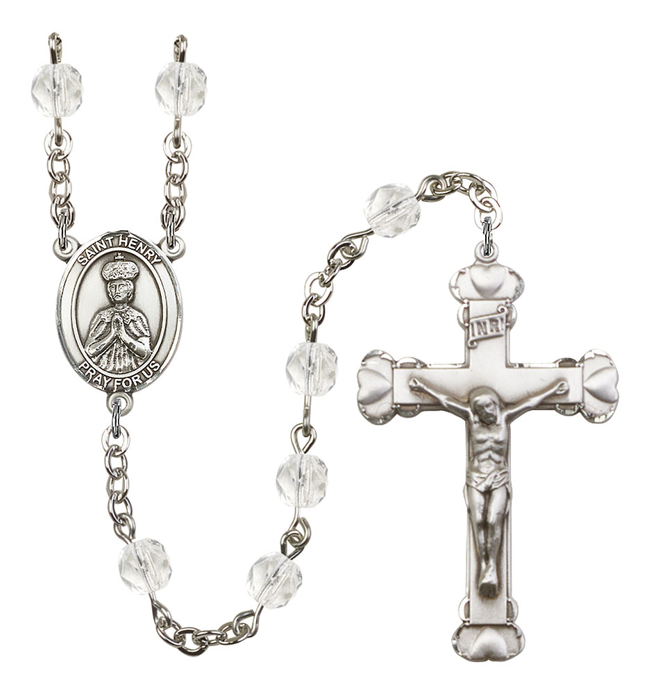 Saint Henry II Engravable Rosary with Crystal Beads
