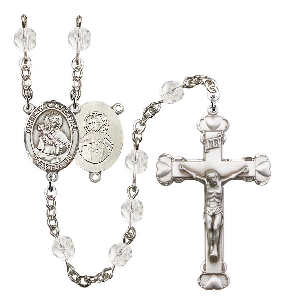 Our Lady of Mount Carmel Rosary with Crystal Beads