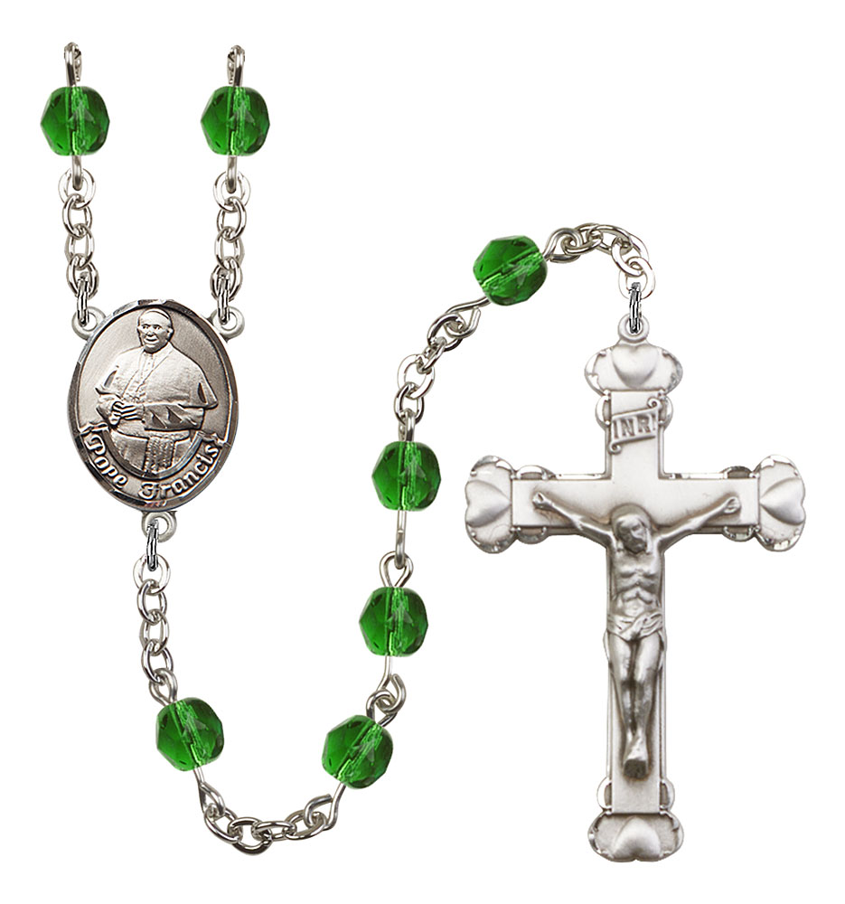 Ann medal Patron Saint Housekeepers/Mothers The charm features a St Silver Plate Rosary Bracelet features 6mm Zircon Fire Polished beads The Crucifix measures 5/8 x 1/4 