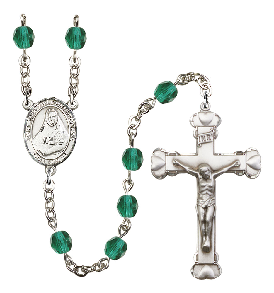 Saint Rose Philippine Duchesne Engravable Rosary with Zircon Beads