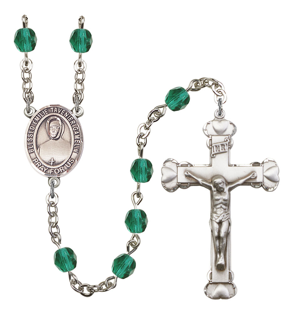 Blessed Emilie Tavernier Gamelin Engravable Rosary with Zircon Beads