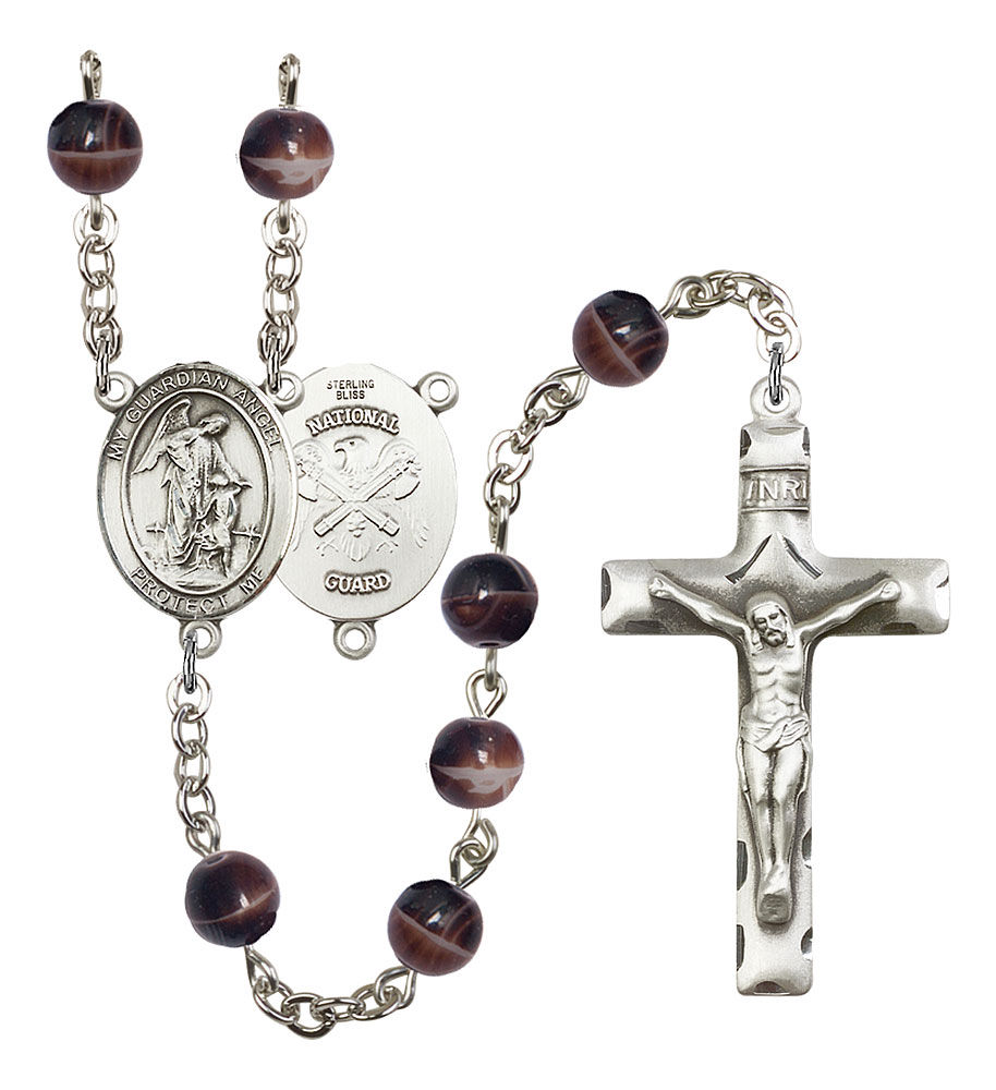 Gift Boxed Mater Dolorosa Center Silver Finish Mater Dolorosa Rosary with 6mm Light Amethyst Color Fire Polished Beads and 1 5/8 x 1 inch Crucifix