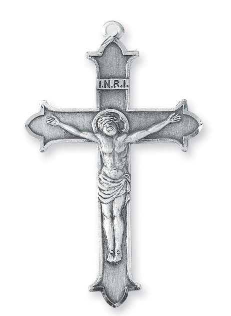1 1/2-inch Sterling Silver Crucifix with 24-inch Chain