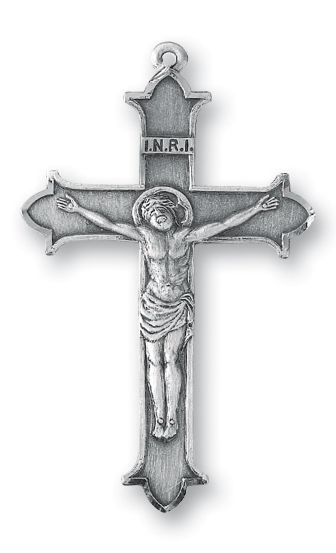 2-inch Sterling Silver Crucifix with 24-inch Chain