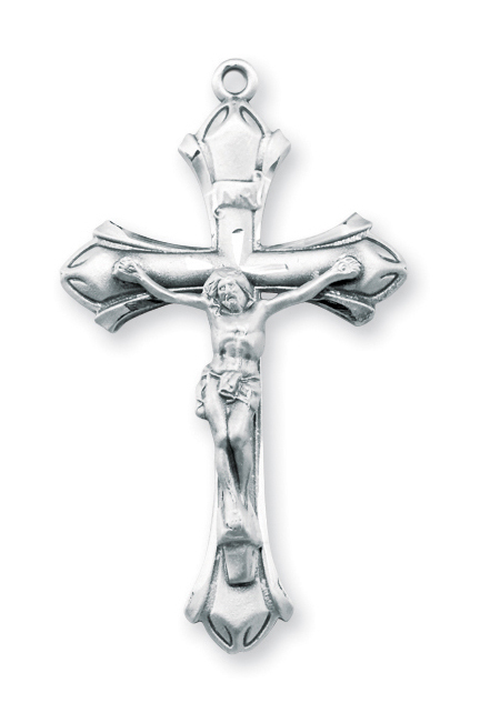 1 7/8-inch Sterling Silver Crucifix with 24-inch Chain