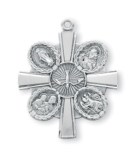 Sterling Silver 4-Way Medal