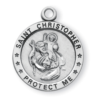 Sterling Silver Round St. Christopher Medal