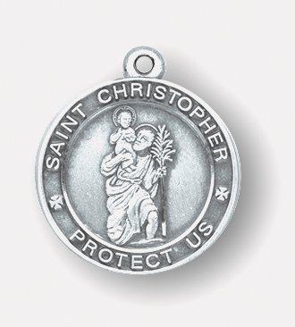 Sterling Silver Round St. Christopher Medal