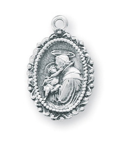 5/8-inch Sterling Silver St. Anthony Medal with 18-inch Chain