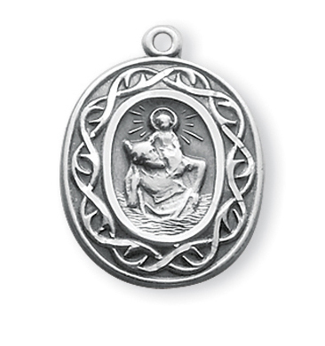 Sterling Silver Round St. Christopher Medal