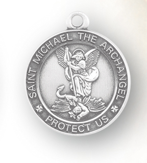Sterling Silver Round St. Michael Medal