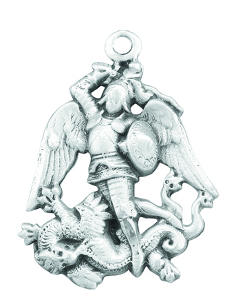 Sterling Silver Saint Michael Medal on a 24-inch Chain