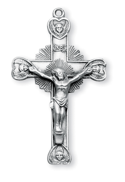 Sterling Silver Crucifix with a 24-inch Chain and Box