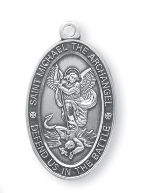 Sterling Silver Oval St. Michael Medal