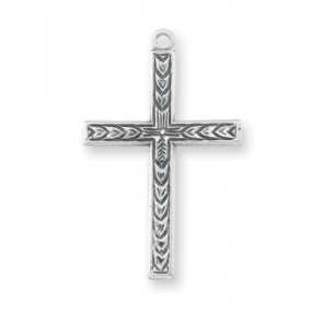 15/16-inch Sterling Silver Cross with 20-inch Chain