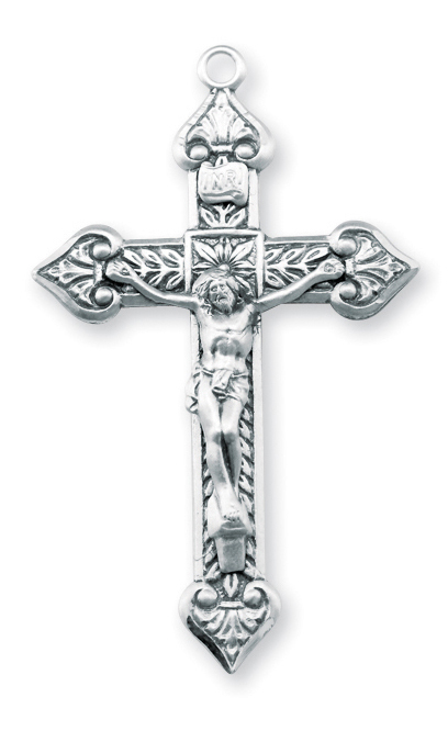 1 7/8-inch Sterling Silver Crucifix with 24-inch Chain