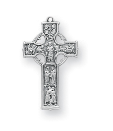 11/16-inch Sterling Silver Celtic Cross with 18-inch Chain