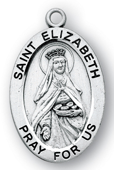 Sterling Silver Oval Shaped St. Elizabeth Medal