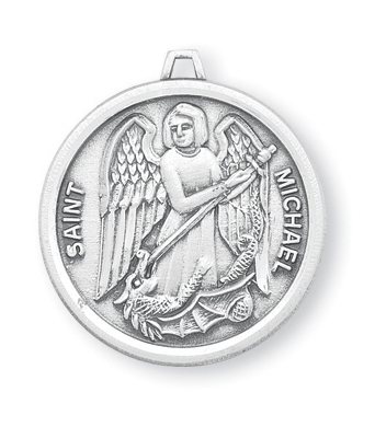 Sterling Silver Circular Shaped St. Michael Medal