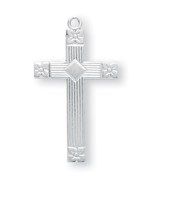 1-inch Sterling Silver Cross with 18-inch Chain