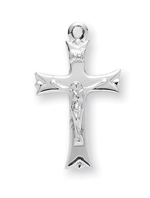 1-inch Sterling Silver Crucifix with 18-inch Chain