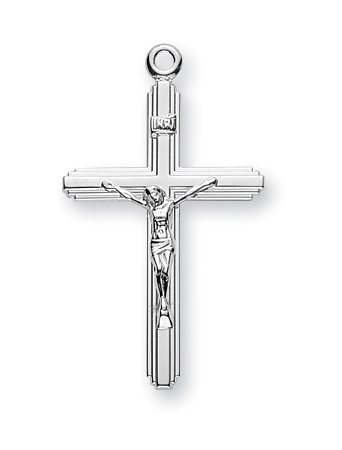 1-inch Sterling Silver Crucifix with 18-inch Chain