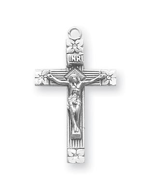 1-inch Sterling Silver Crucifix with 18-inch Chain