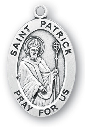 Sterling Silver Oval Shaped St. Patrick Medal